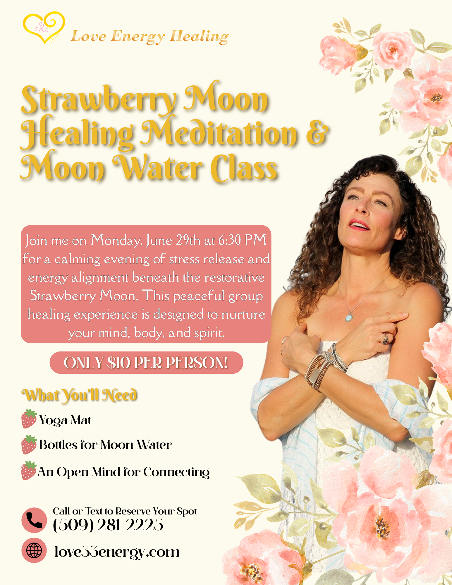 Strawberry Moon Healing Meditation and Moon Water Class