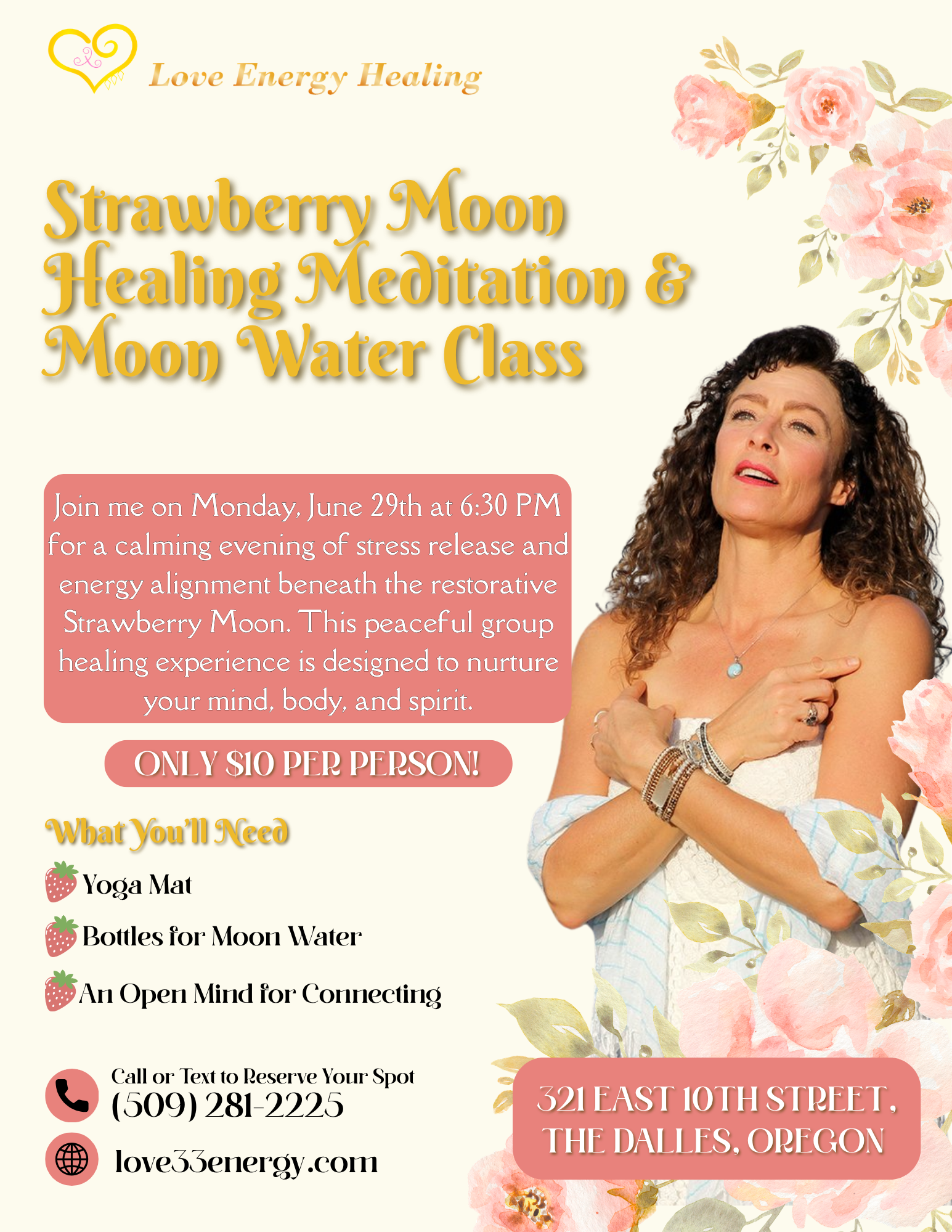 Strawberry Moon Healing Meditation and Moon Water Class